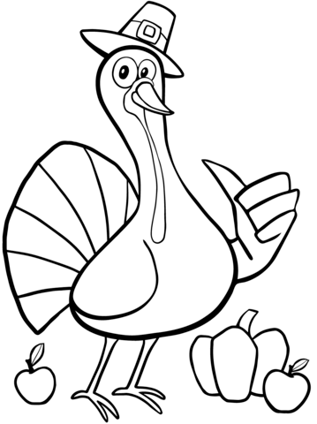 Cool Thanksgiving Turkey Coloring Page